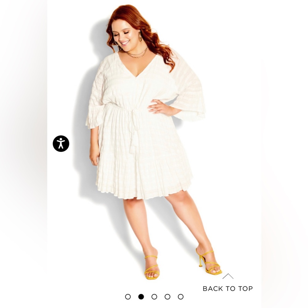 City Chic White Dress, Size 24